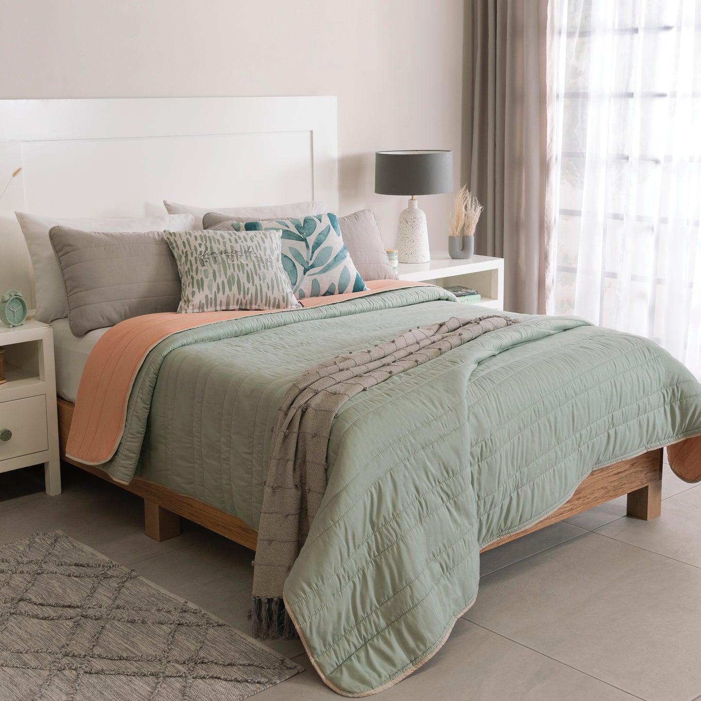 Edredón Basic Menta Doble Vista: Un Toque de Serenidad en tu Habitación